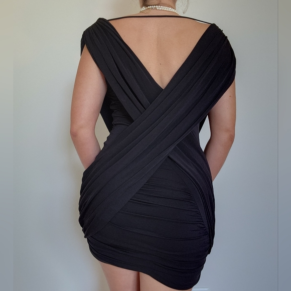 VINTAGE SMALL bcbgmaxazria black dress - Picture 2 of 5